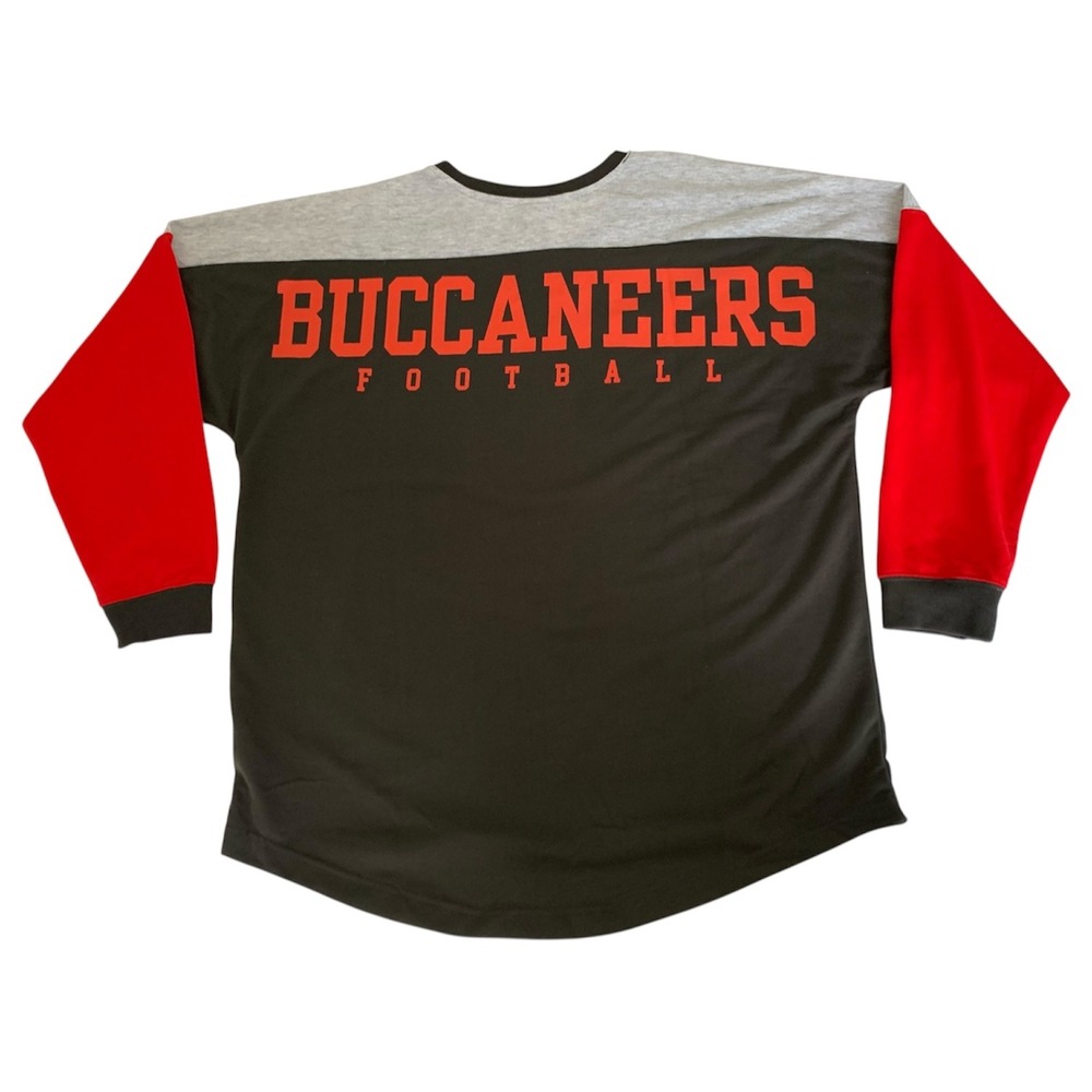 NWT NFL Tampa Bay Buccaneers Spirit Jersey Long‎ Sleeve Shirt Women XL Spellout